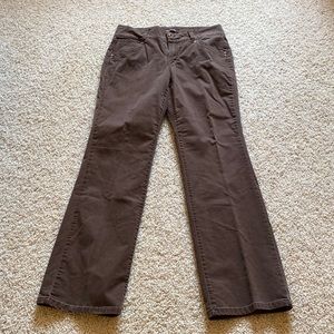 Flare Brown Pants with decorative pocket. Size 10